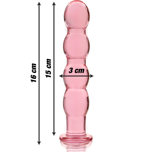 NEBULA SERIES BY IBIZA - MODÈLE 10 GODE EN VERRE BOROSILICATE ROSE 16.5 CM -O- 3.5 CM3