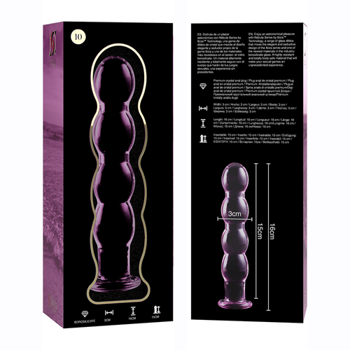 NEBULA SERIES BY IBIZA - MODÈLE 10 GODE EN VERRE BOROSILICATE ROSE 16.5 CM -O- 3.5 CM5