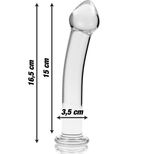 NEBULA SERIES BY IBIZA - MODÈLE 11 GODE EN VERRE BOROSILICATE CLAIR 16 CM -O- 3 CM3