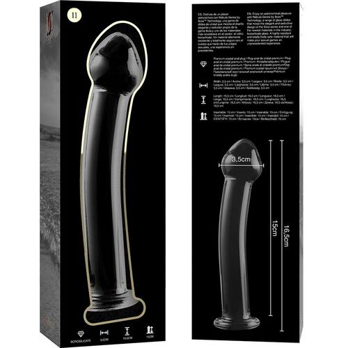 NEBULA SERIES BY IBIZA - MODÈLE 11 GODE EN VERRE BOROSILICATE CLAIR 16 CM -O- 3 CM5