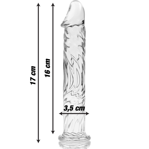 NEBULA SERIES BY IBIZA - MODÈLE 12 GODE EN VERRE BOROSILICATE CLAIR 17 CM -O- 3.5 CM3