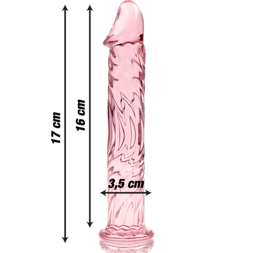 NEBULA SERIES BY IBIZA - MODÈLE 12 GODE EN VERRE BOROSILICATE ROSE 17 CM -O- 3.5 CM3