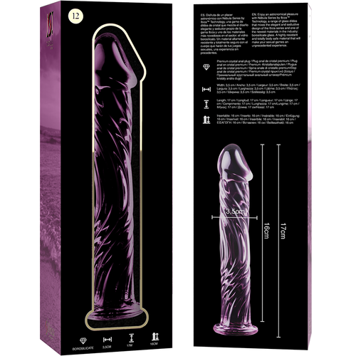 NEBULA SERIES BY IBIZA - MODÈLE 12 GODE EN VERRE BOROSILICATE ROSE 17 CM -O- 3.5 CM5
