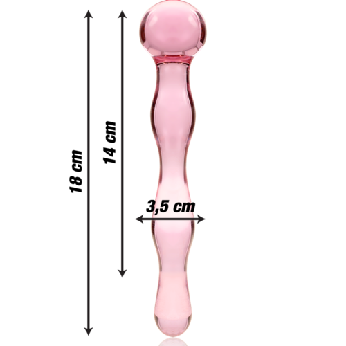 NEBULA SERIES BY IBIZA - MODÈLE 13 GODE EN VERRE BOROSILICATE ROSE 18 CM -O- 3.5 CM3