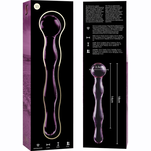 NEBULA SERIES BY IBIZA - MODÈLE 13 GODE EN VERRE BOROSILICATE ROSE 18 CM -O- 3.5 CM5