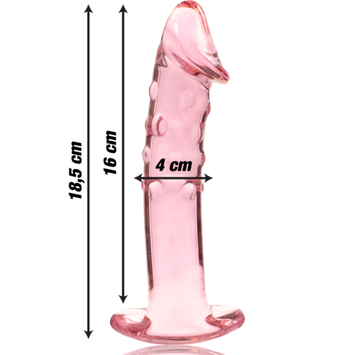 NEBULA SERIES BY IBIZA - MODÈLE 19 GODE EN VERRE BOROSILICATE ROSE 18.5 CM -O- 4 CM3