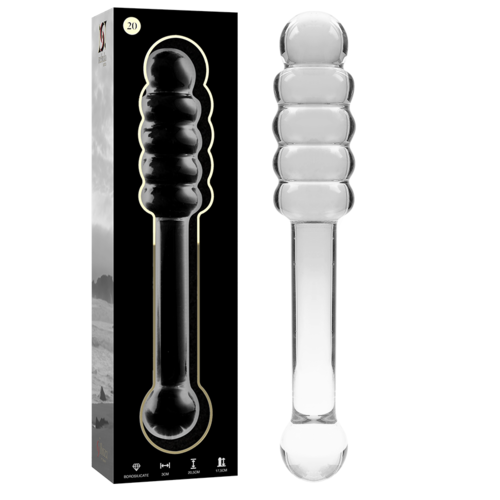 NEBULA SERIES BY IBIZA - MODÈLE 20 GODE EN VERRE BOROSILICATE CLAIR 20.5 CM -O- 3 CM1