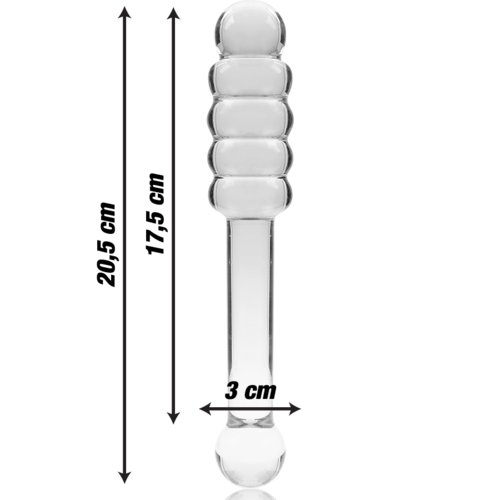 GODE VERRE TRANSPARENT À ANNEAUX 20,5 CM – Image 4