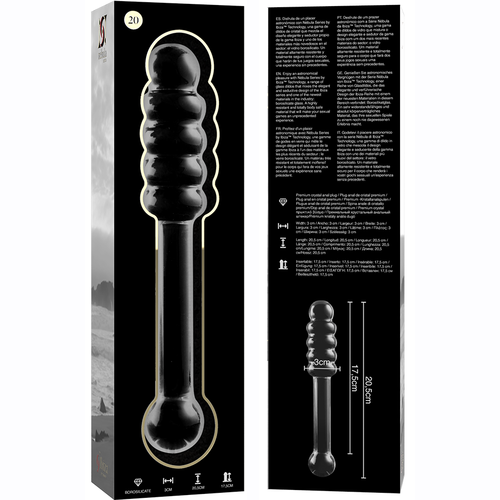 NEBULA SERIES BY IBIZA - MODÈLE 20 GODE EN VERRE BOROSILICATE CLAIR 20.5 CM -O- 3 CM5