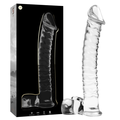 NEBULA SERIES BY IBIZA - MODÈLE 23 GODE EN VERRE BOROSILICATE CLAIR 21.5 CM -O- 4 CM1