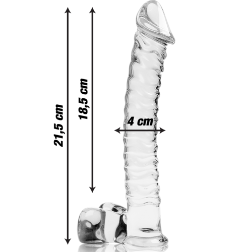 NEBULA SERIES BY IBIZA - MODÈLE 23 GODE EN VERRE BOROSILICATE CLAIR 21.5 CM -O- 4 CM3