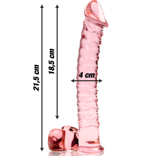 NEBULA SERIES BY IBIZA - MODÈLE 23 GODE EN VERRE BOROSILICATE ROSE 21.5 CM -O- 4 CM3