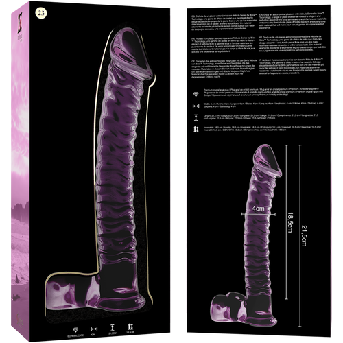 NEBULA SERIES BY IBIZA - MODÈLE 23 GODE EN VERRE BOROSILICATE ROSE 21.5 CM -O- 4 CM5