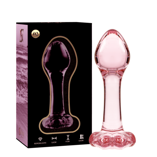 NEBULA SERIES BY IBIZA - PLUG ANAL MODÈLE 2 VERRE BOROSILICATE ROSE 11 CM -O- 3.5 CM1