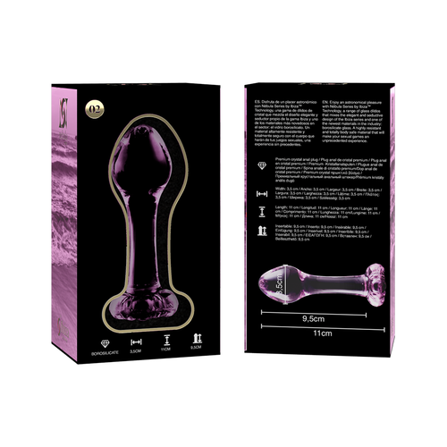 NEBULA SERIES BY IBIZA - PLUG ANAL MODÈLE 2 VERRE BOROSILICATE ROSE 11 CM -O- 3.5 CM5