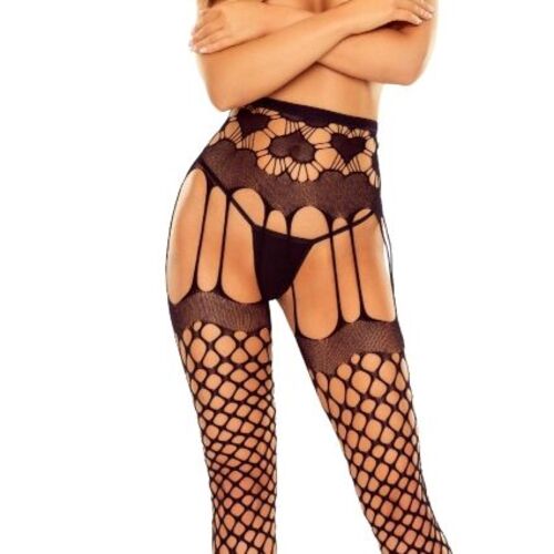 PASSION - S031 BAS RÉSILLE NOIRS TAILLE UNIQUE