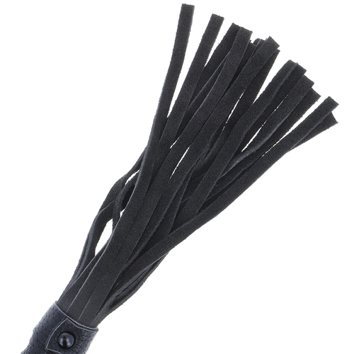 FOUET DE BONDAGE NOIR AVEC MANCHE EN CUIR – Image 3