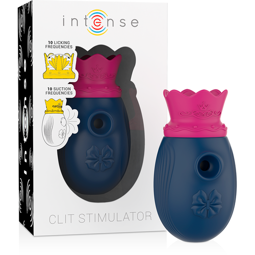 INTENSE - STIMULATEUR DE CLITORIS 10 MODES D'ASPIRATION ET DE LÉCHAGE - BLEU