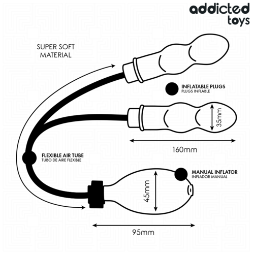 ADDICTED TOYS - PLUG ANAL DOUBLE GONFLABLE MODÈLE 15