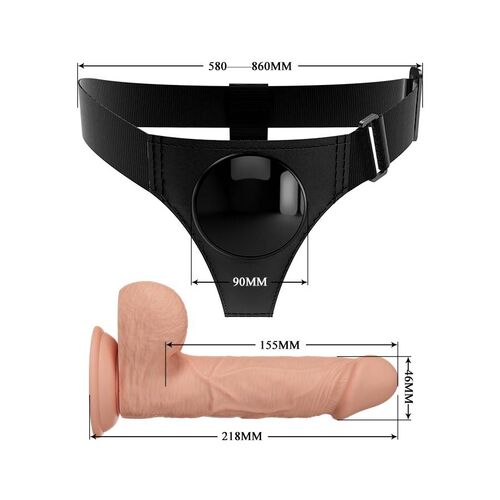 PRETTY LOVE - SLIP HARNAIS HARNAIS UNIVERSEL AVEC GODE JERRY 21,8 CM NATUREL5
