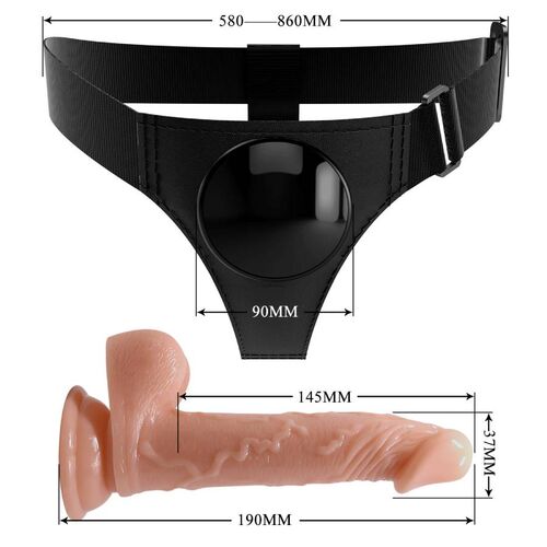 PRETTY LOVE - SLIP HARNAIS HARNAIS UNIVERSEL AVEC GODE KEVIN 19 CM NATUREL5