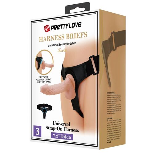 PRETTY LOVE - SLIP HARNAIS HARNAIS UNIVERSEL AVEC GODE KEVIN 19 CM NATUREL8