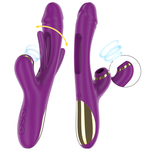 INTENSE - ATENEO VIBRATEUR MULTIFONCTION RECHARGEABLE 7 VIBRATIONS AVEC LANGUE OSCILLANTE ET ASPIRATION VIOLETTE1