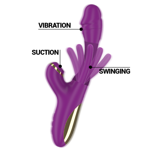 INTENSE - ATENEO VIBRATEUR MULTIFONCTION RECHARGEABLE 7 VIBRATIONS AVEC LANGUE OSCILLANTE ET ASPIRATION VIOLETTE2