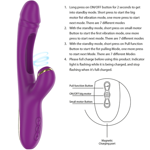 INTENSE - ATENEO VIBRATEUR MULTIFONCTION RECHARGEABLE 7 VIBRATIONS AVEC LANGUE OSCILLANTE ET ASPIRATION VIOLETTE4