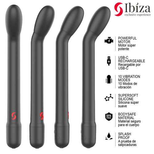 IBIZA - VIBRATEUR POINT G NOIR AVEC VIBRATION3