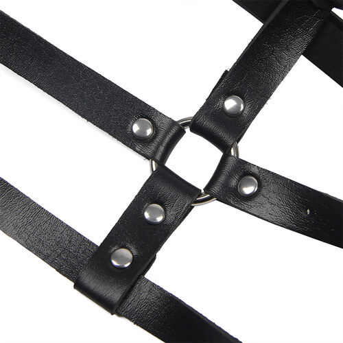 SUBBLIME - HARNAIS POITRINE ANNEAU CUIR NOIR TAILLE UNIQUE4