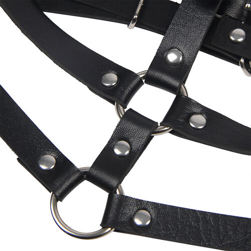 SUBBLIME - HARNAIS POITRINE ANNEAU CUIR NOIR TAILLE UNIQUE6